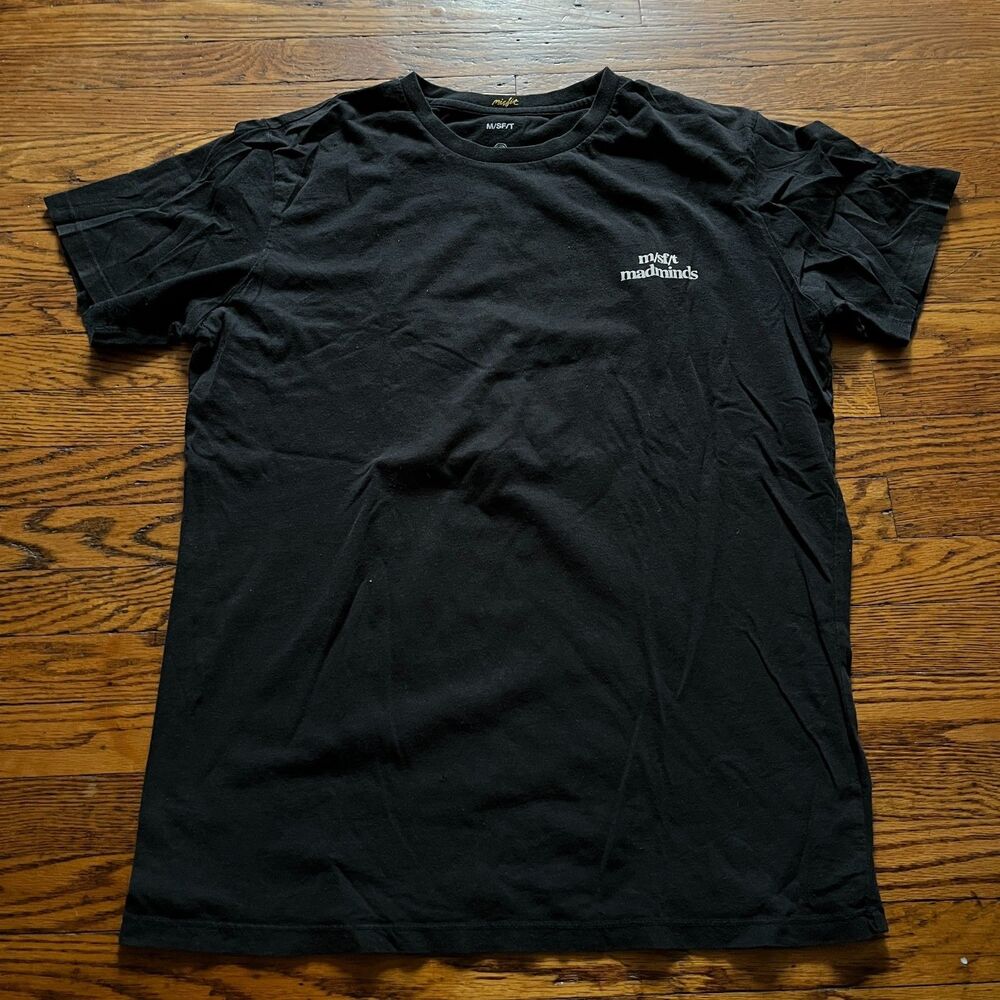M/sf/t Madminds Black T-Shirt Size L Summer Sucks Beach Graphic Tee Streetwear